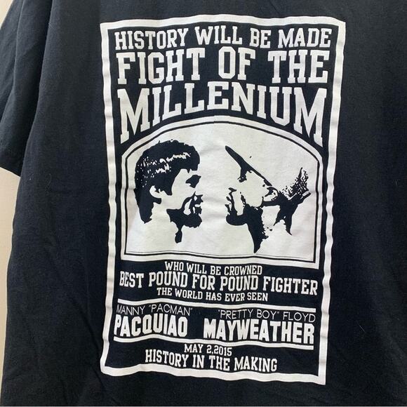 Boxing Pacquiao vs Mayweather Black/White T-Shirt - Picture 2 of 5